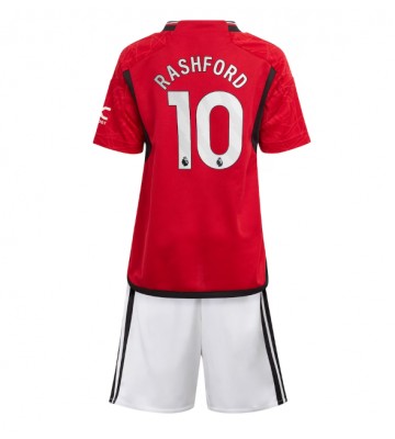 Maillot de foot Manchester United Marcus Rashford #10 Domicile enfant 2023-24 Manches Courte (+ pantalon court)